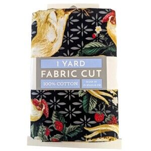 Rooster Chicken Strawberry Sewing Fabric 1-yard Precut Cotton Multicolor Crafts